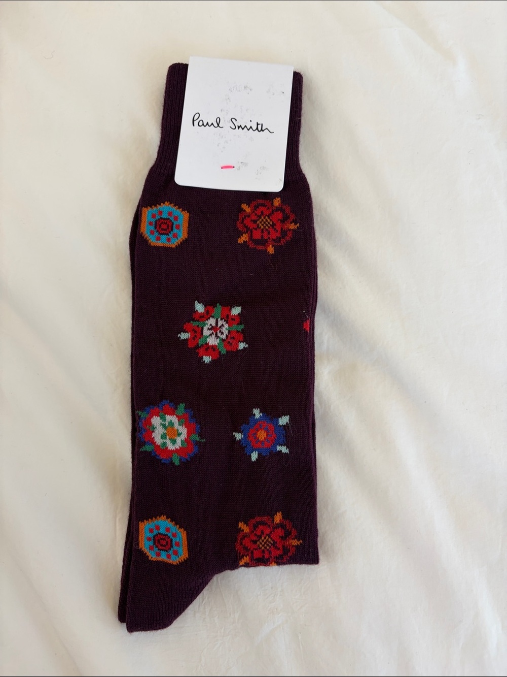 Paul Smith Men’s Dark Purple Patterned Dress Socks